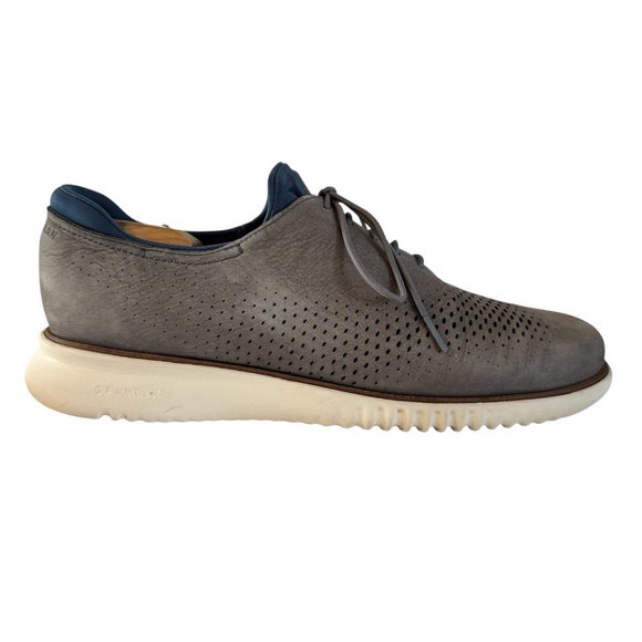 Cole Haan 2 Zerogrand Men’s Size 10.5 Laser Wingtip Oxfords Shoes Gray C36944 - Picture 4 of 12